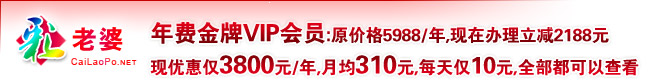 年费金牌VIP会员,3800元/年